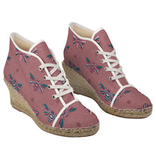 Load image into Gallery viewer, Dusty Pink Moth - Ladies Wedge Espadrilles