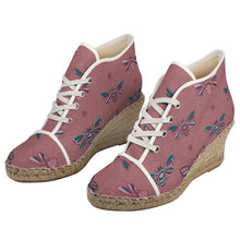 Load image into Gallery viewer, Dusty Pink Moth - Ladies Wedge Espadrilles