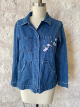 Load image into Gallery viewer, Green Scorpion - Reclaimed Denim Jacket - Wearable Art