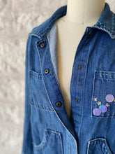 Load image into Gallery viewer, Green Scorpion - Reclaimed Denim Jacket - Wearable Art