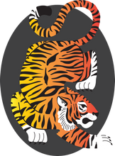 Load image into Gallery viewer, Tiger Gradient Graphic - Youth heavy blend hoodie