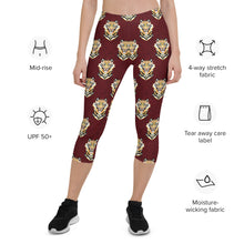 Load image into Gallery viewer, Tiger Maroon - Capri Leggings