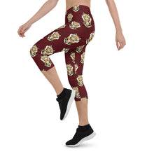 Load image into Gallery viewer, Tiger Maroon - Capri Leggings