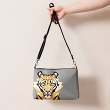 Load image into Gallery viewer, Tiger on Gray - Crossbody bag