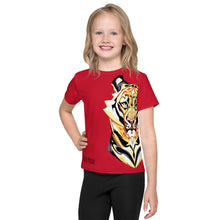 Load image into Gallery viewer, Tiger Pride - AOP Team Red - Kids crew neck t-shirt