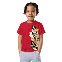 Load image into Gallery viewer, Tiger Pride - AOP Team Red - Kids crew neck t-shirt