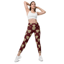 Load image into Gallery viewer, Tiger Maroon - Leggings with pockets - Regular and Plus Size