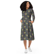 Load image into Gallery viewer, Rainbow Roar - long sleeve midi dress