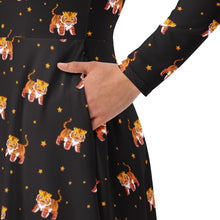 Load image into Gallery viewer, Star Tiger - long sleeve midi dress