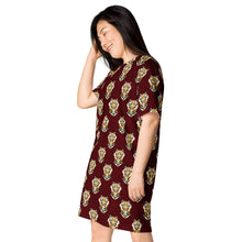 Load image into Gallery viewer, Tiger Maroon - T-shirt dress