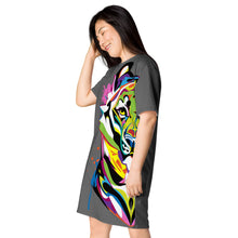 Load image into Gallery viewer, Giant Rainbow Tiger - T-shirt dress