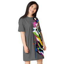 Load image into Gallery viewer, Giant Rainbow Tiger - T-shirt dress