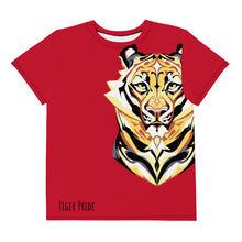 Load image into Gallery viewer, Tiger Pride - AOP team Red - Youth crew neck t-shirt
