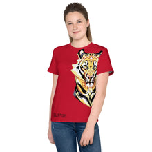 Load image into Gallery viewer, Tiger Pride - AOP team Red - Youth crew neck t-shirt