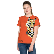 Load image into Gallery viewer, Tiger Pride - AOP Team Orange - Youth crew neck t-shirt