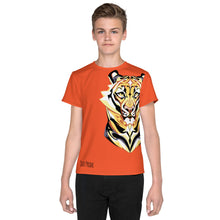 Load image into Gallery viewer, Tiger Pride - AOP Team Orange - Youth crew neck t-shirt