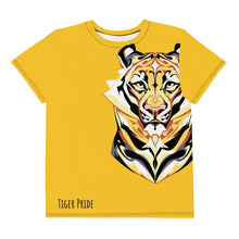 Load image into Gallery viewer, Tiger Pride - AOP Team Yellow - Youth crew neck t-shirt