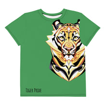 Load image into Gallery viewer, Tiger Pride - AOP Team Green - Youth crew neck t-shirt
