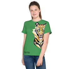 Load image into Gallery viewer, Tiger Pride - AOP Team Green - Youth crew neck t-shirt