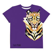 Load image into Gallery viewer, Tiger Pride - AOP Team Purple - Youth crew neck t-shirt