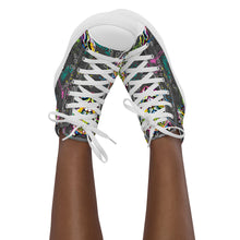 Load image into Gallery viewer, Rainbow Roar - Women’s high top canvas shoes