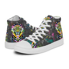 Load image into Gallery viewer, Rainbow Roar - Women’s high top canvas shoes