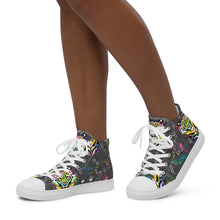Load image into Gallery viewer, Rainbow Roar - Women’s high top canvas shoes