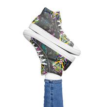 Load image into Gallery viewer, Rainbow Roar - Women’s high top canvas shoes