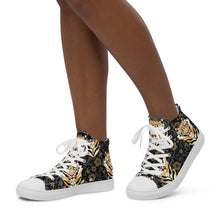 Load image into Gallery viewer, Tiger in the Garden - Women’s high top canvas shoes