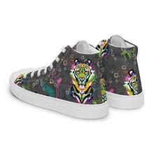 Load image into Gallery viewer, Rainbow Roar - Women’s high top canvas shoes