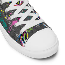 Load image into Gallery viewer, Rainbow Roar - Women’s high top canvas shoes
