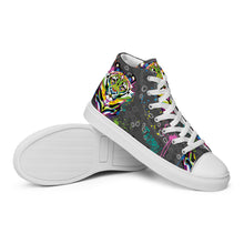 Load image into Gallery viewer, Rainbow Roar - Women’s high top canvas shoes