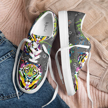 Load image into Gallery viewer, Rainbow Roar - Women’s lace-up canvas shoes