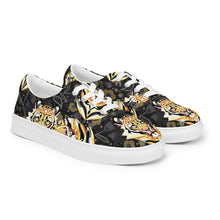 Load image into Gallery viewer, Tiger in the Garden - Women’s lace-up canvas shoes