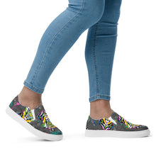 Load image into Gallery viewer, Rainbow Roar - Women’s slip-on canvas shoes