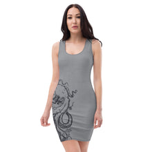 Load image into Gallery viewer, Polar Blue Octopus Sketch - Body Con Dress