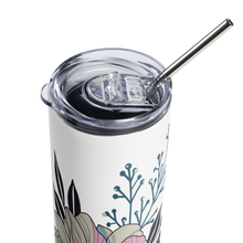 Load image into Gallery viewer, Pink & Blue Magnolia - Stainless steel tumbler