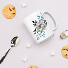 Load image into Gallery viewer, Pink & Blue Magnolia - White glossy mug
