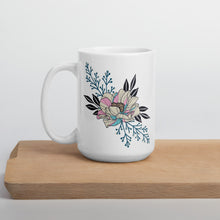 Load image into Gallery viewer, Pink & Blue Magnolia - White glossy mug