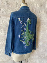 Load image into Gallery viewer, Green Scorpion - Reclaimed Denim Jacket - Wearable Art
