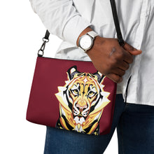 Load image into Gallery viewer, Tiger on Maroon - Crossbody bag
