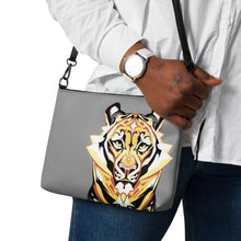 Load image into Gallery viewer, Tiger on Gray - Crossbody bag

