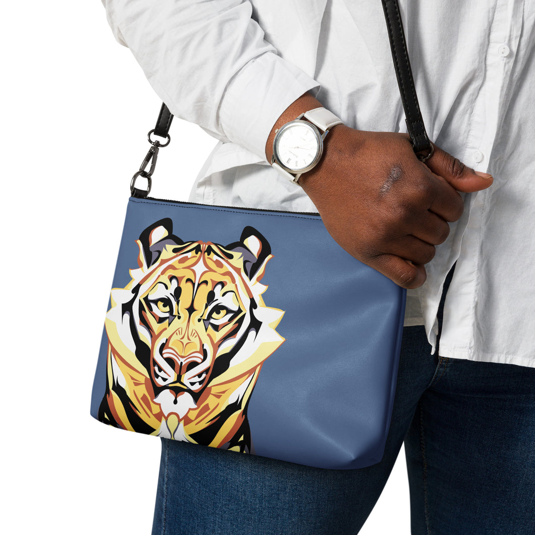 Tiger on Blue - Crossbody bag