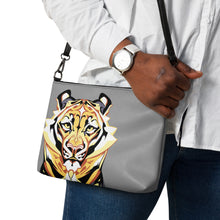 Load image into Gallery viewer, Tiger on Gray - Crossbody bag
