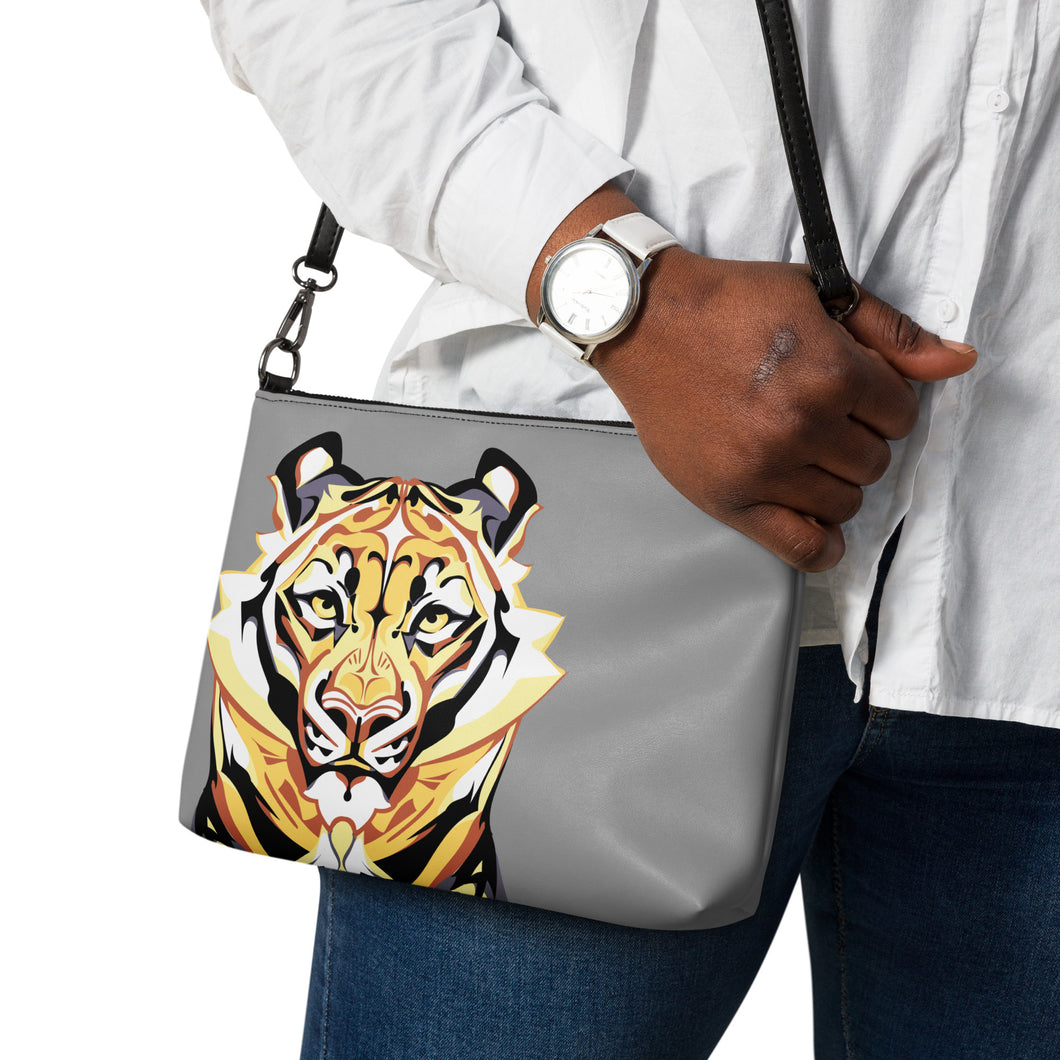 Tiger on Gray - Crossbody bag