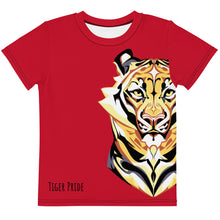 Load image into Gallery viewer, Tiger Pride - AOP Team Red - Kids crew neck t-shirt
