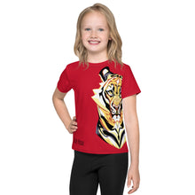 Load image into Gallery viewer, Tiger Pride - AOP Team Red - Kids crew neck t-shirt
