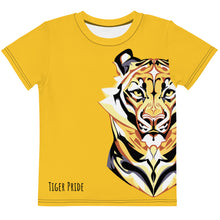 Load image into Gallery viewer, Tiger Pride - AOP Team Yellow - Kids crew neck t-shirt
