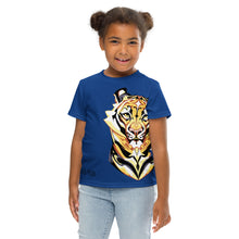 Load image into Gallery viewer, Tiger Pride -  AOP Team Blue - Kids crew neck t-shirt
