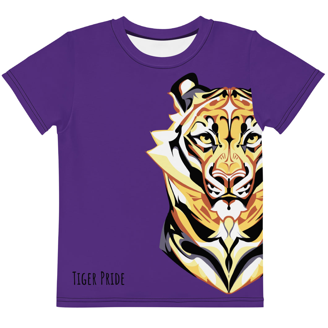 Tiger Pride - AOP Team Purple - Kids crew neck t-shirt